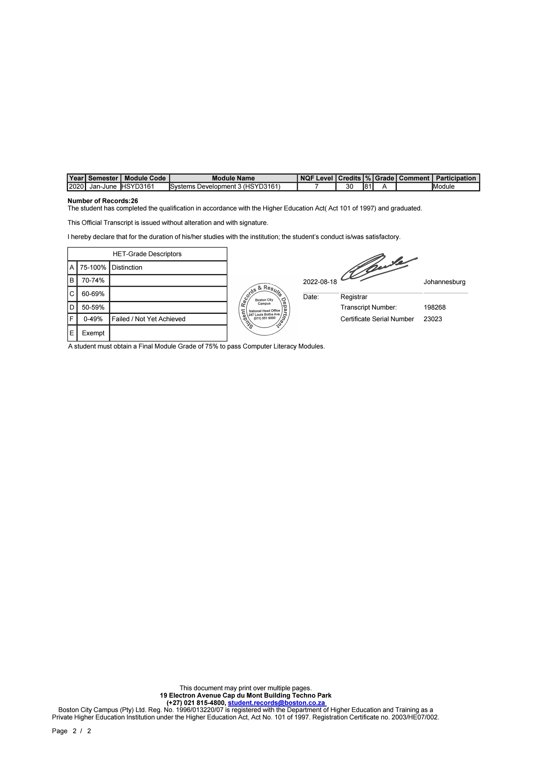 Certificate